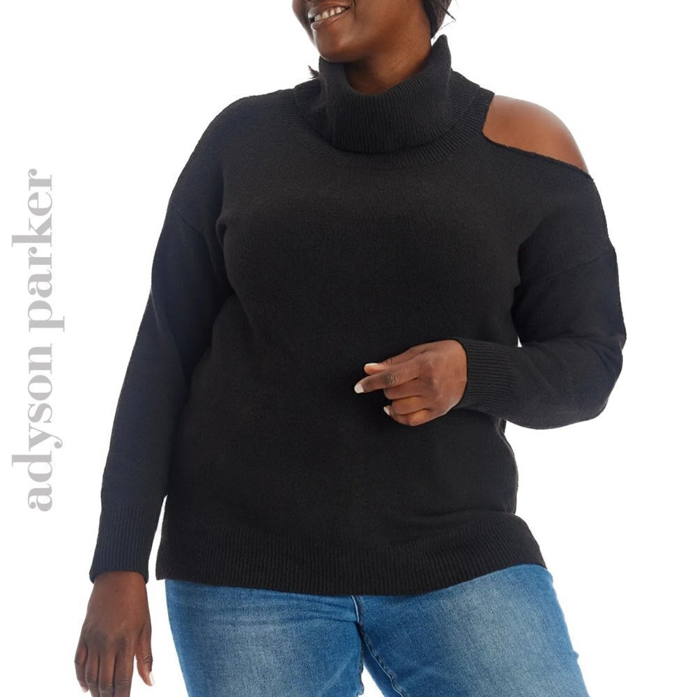 NWT Adyson Parker Plus Cozy Cutout Turtleneck Soft Knit Pullover Sweater